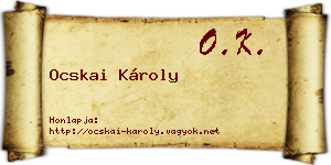 Ocskai Károly névjegykártya